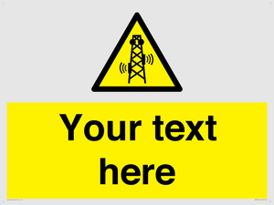 Custom warning RF radiation transmitter